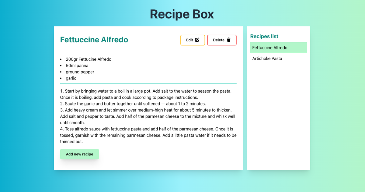 Preview image - Recipe box